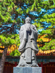 Statue of Confucius, located in Harbin, Heilongjiang, China.
