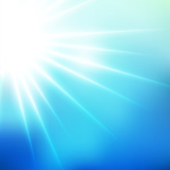  Winter Blue Chilly Sunshine Soft Focus Burst - Vector Blurred Radiant Sun Rays
