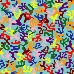 Seamless colorful military camouflage pattern - Eps10 vector graphics and illustration