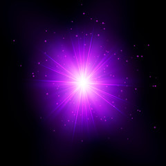 Purple Shine Starburst - Vector Radiant Star Rays
