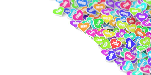 Infinite hearts background, original 3d rendering, love theme