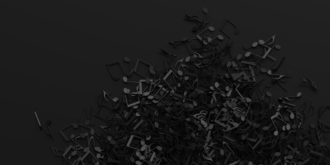 Fototapeta premium Nieskończone nuty, sztuka i muzyka 3d rendering koncepcyjne tło