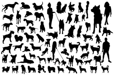 Set of dog silhouettes