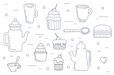 Tea, Coffee and Desserts Set