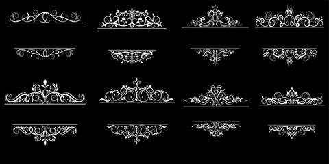 Vintage vector swirl frame set