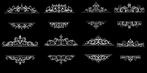 Vintage vector swirl frame set