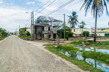 Fototapeta premium View of poor house in Dangriga town, Belize