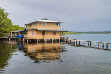 Fototapeta na wymiar House on stilts on a small island in Bocas del Toro archipelago, Panama