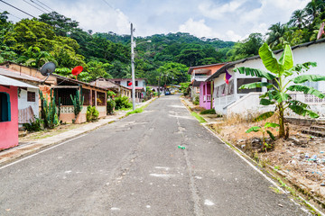 Fototapeta na wymiar Street in Portobelo village, Panama