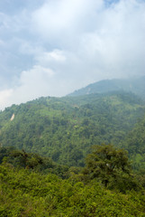 Mountains panoramic views in Guatemala central America, Truck to Zunil, Quetzaltenango.