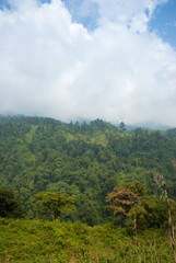 Mountains panoramic views in Guatemala central America, Truck to Zunil, Quetzaltenango.