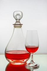 elegant decanter and a vintage wineglass