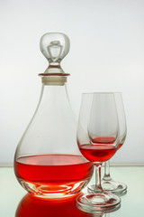 elegant decanter and a vintage wineglass