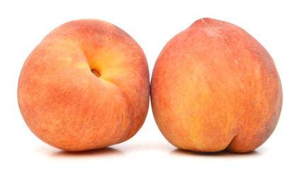 sweet peaches on a white background