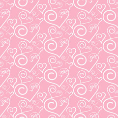 Heart seamless pattern. Packing paper for Valentine's Day.