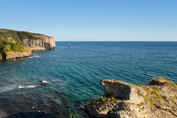 The bay on the peninsula named Krabbe on the Sea of Japan.