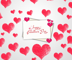 Valentine's day card. Heart with white background