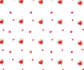 Valentine's day with hearts white  background
