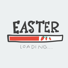 Easter loading vector illustration doodle style