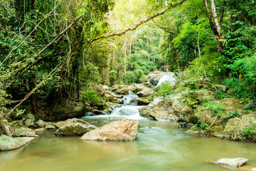 Naklejka na ściany i meble Beautiful Mae Sa waterfall at Chiang Mai ,Thailand