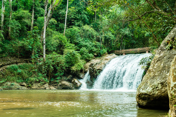 Fototapeta na wymiar Beautiful Mae Sa waterfall at Chiang Mai ,Thailand