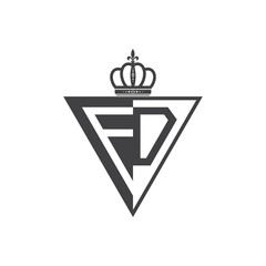 initial two letter half logo triangle black