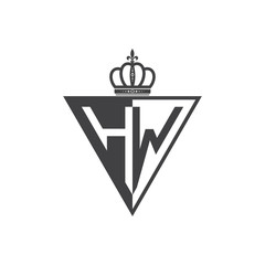 initial two letter half logo triangle black