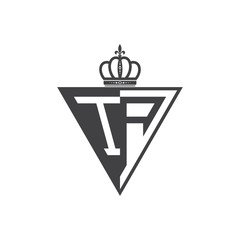 initial two letter half logo triangle black