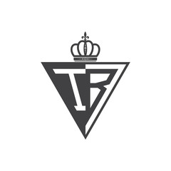 initial two letter half logo triangle black