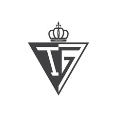 initial two letter half logo triangle black