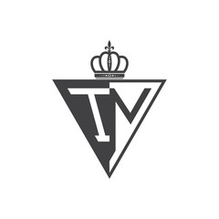 initial two letter half logo triangle black