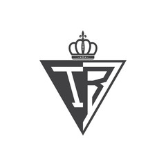 initial two letter half logo triangle black