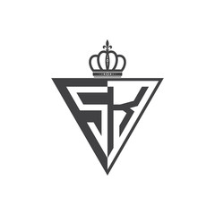 initial two letter half logo triangle UA to UZ black