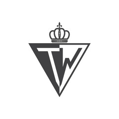 initial two letter half logo triangle UA to UZ black