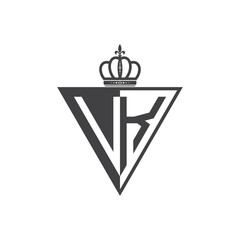 initial two letter half logo triangle black