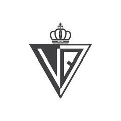 initial two letter half logo triangle black