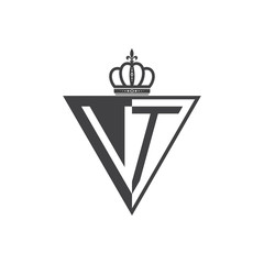 initial two letter half logo triangle black