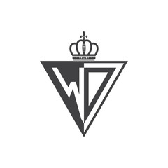 initial two letter half logo triangle black