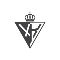 initial two letter half logo triangle black
