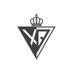 initial two letter half logo triangle black