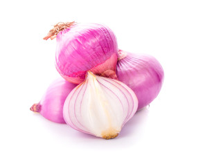 shallots isolated on white background