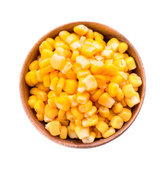 canned corn on a white background