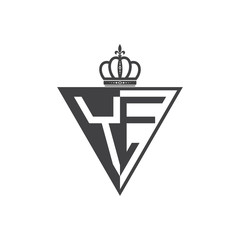 initial two letter half logo triangle black