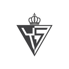 initial two letter half logo triangle black