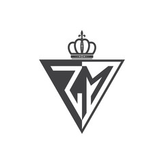 initial two letter half logo triangle black