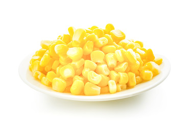 Ripe corn isolated on white background