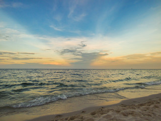Sunset over Hua Hin beach in Thailand