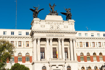 Fototapeta na wymiar Ministry of Agriculture Building (Palacio de Fomento) in Madrid, Spain