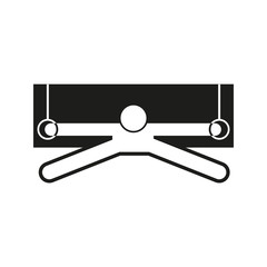 Square Block Gymnastic Flying Rings Stretch Sport Outline Figure Symbol Vector