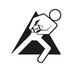 Triangle Block Football Rugby Sport FigureOutline Symbol Vector Illustration